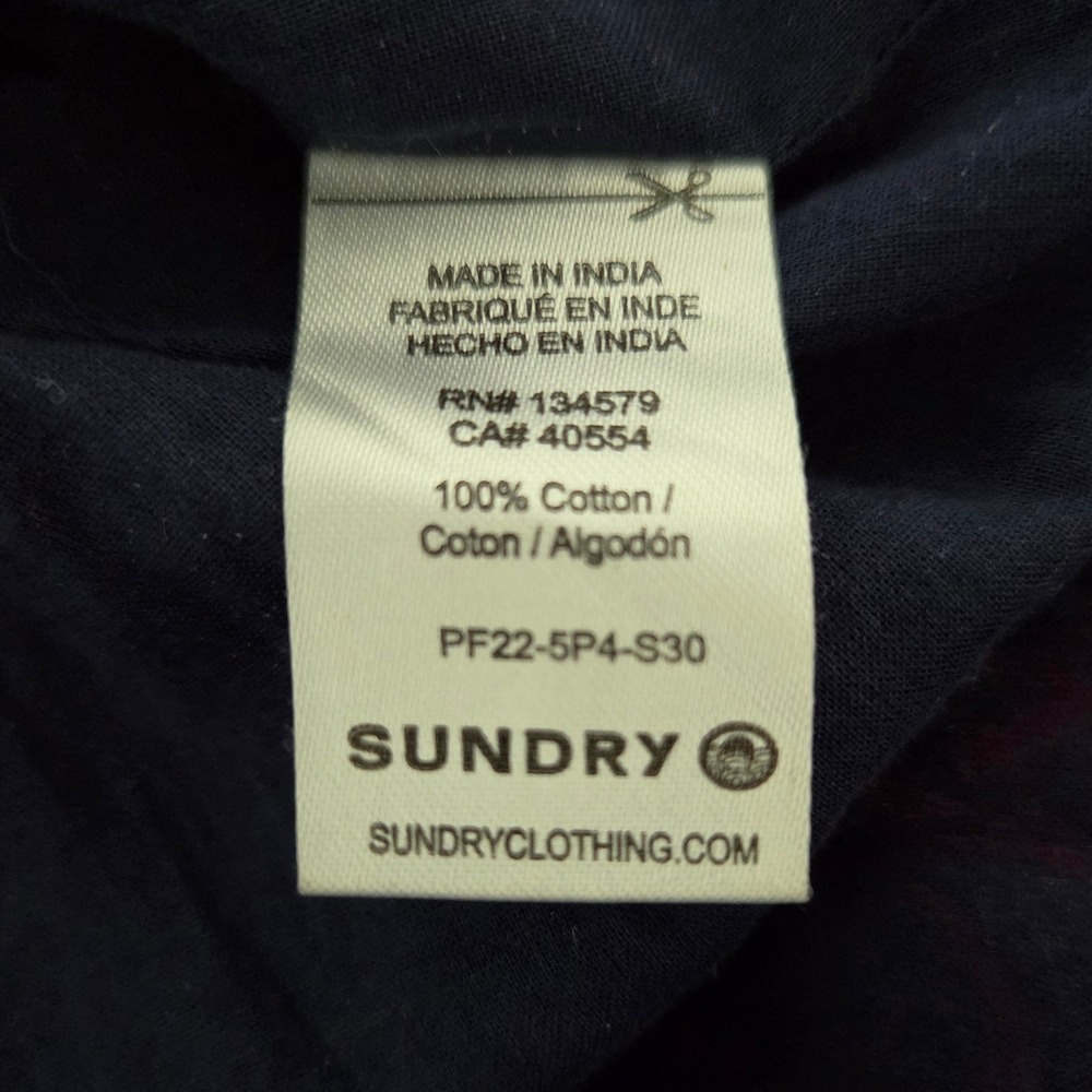 Anthro Sundry Aloha Floral Strapless Maxi Dress Navy Red Smock Tier Cotton Sz M - Picture 6 of 8